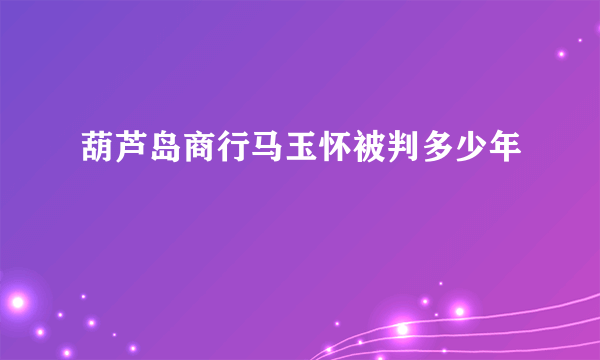 葫芦岛商行马玉怀被判多少年