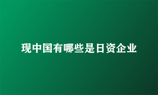 现中国有哪些是日资企业