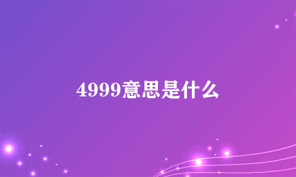 4999意思是什么