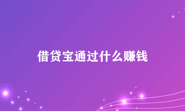 借贷宝通过什么赚钱