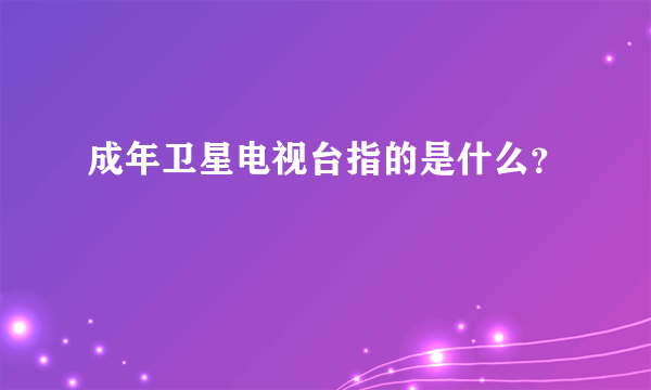 成年卫星电视台指的是什么？