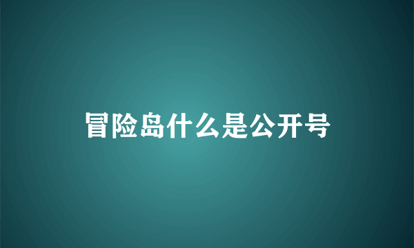 冒险岛什么是公开号