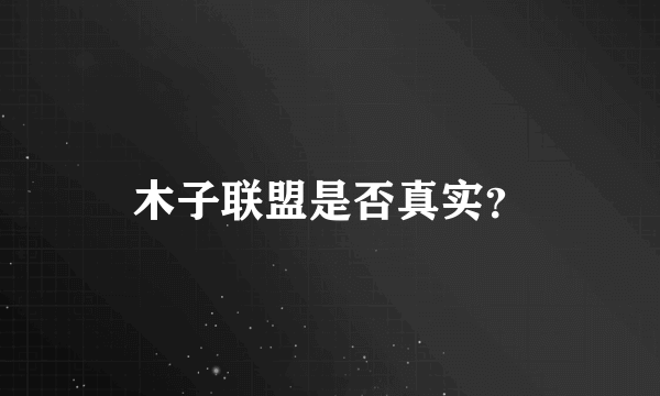 木子联盟是否真实？