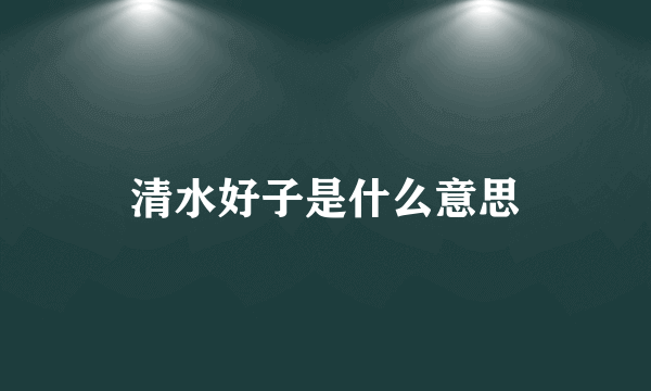 清水好子是什么意思