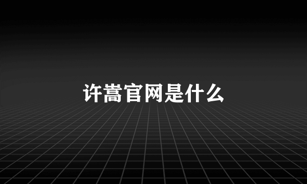 许嵩官网是什么