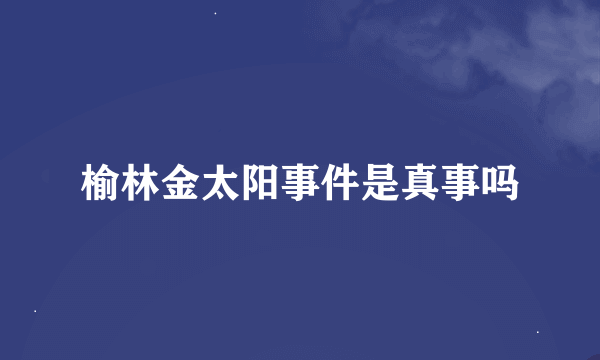 榆林金太阳事件是真事吗