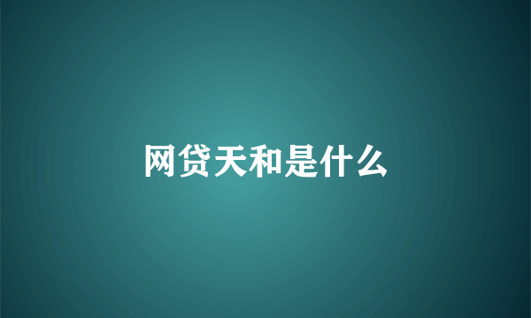 网贷天和是什么