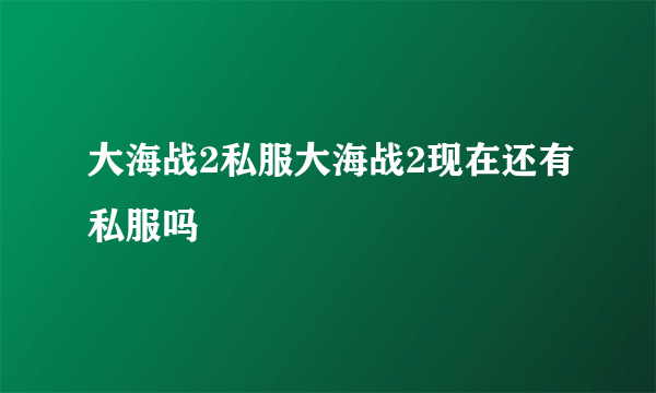 大海战2私服大海战2现在还有私服吗