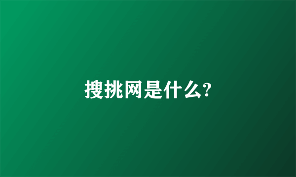 搜挑网是什么?