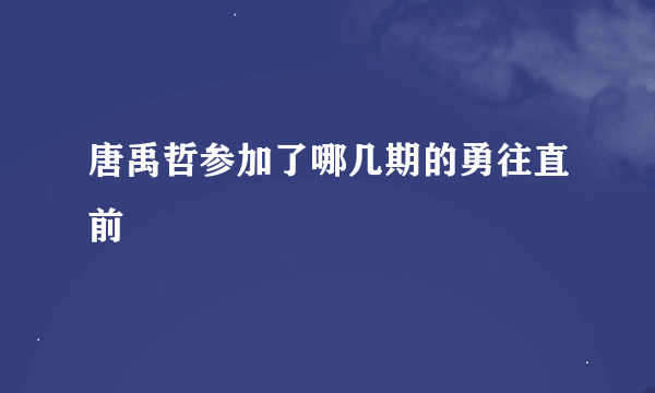 唐禹哲参加了哪几期的勇往直前