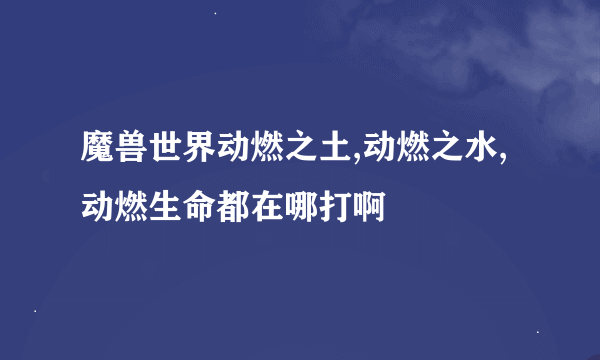 魔兽世界动燃之土,动燃之水,动燃生命都在哪打啊