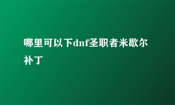 哪里可以下dnf圣职者米歇尔补丁