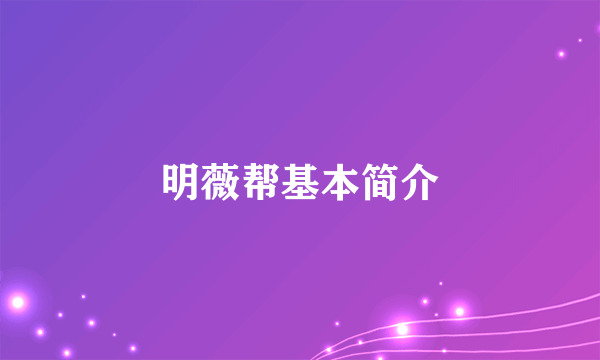 明薇帮基本简介
