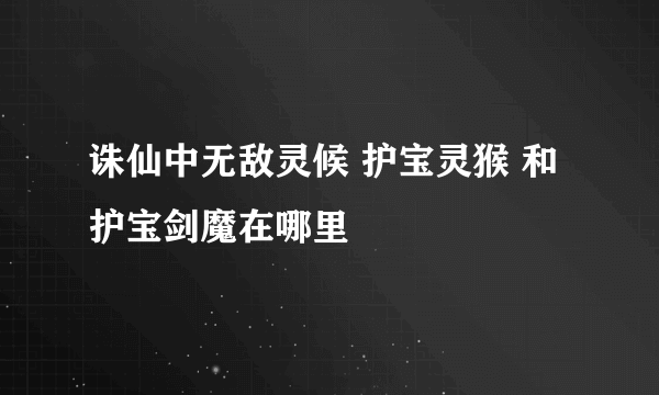 诛仙中无敌灵候 护宝灵猴 和护宝剑魔在哪里