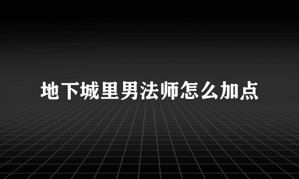 地下城里男法师怎么加点