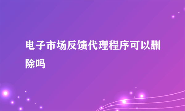 电子市场反馈代理程序可以删除吗
