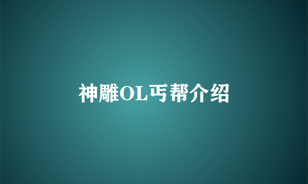 神雕OL丐帮介绍