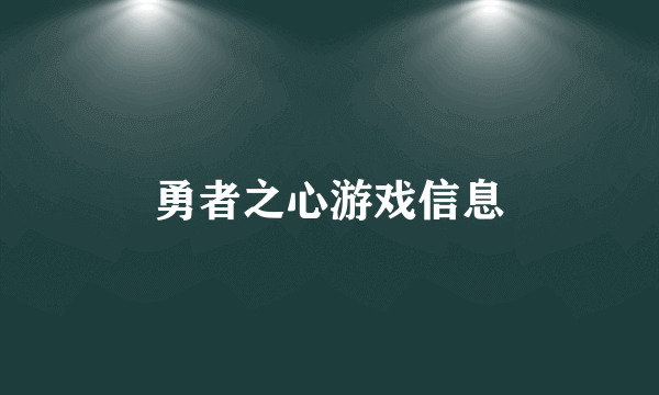 勇者之心游戏信息