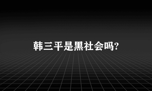 韩三平是黑社会吗?