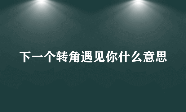 下一个转角遇见你什么意思