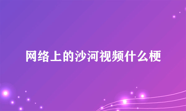 网络上的沙河视频什么梗