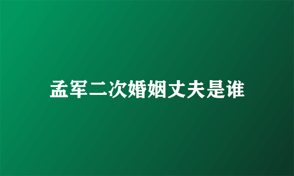 孟军二次婚姻丈夫是谁