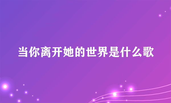 当你离开她的世界是什么歌