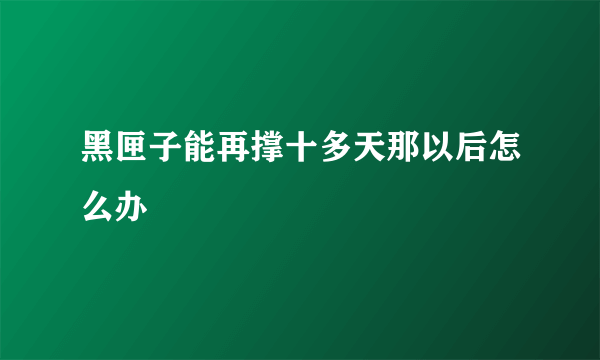 黑匣子能再撑十多天那以后怎么办