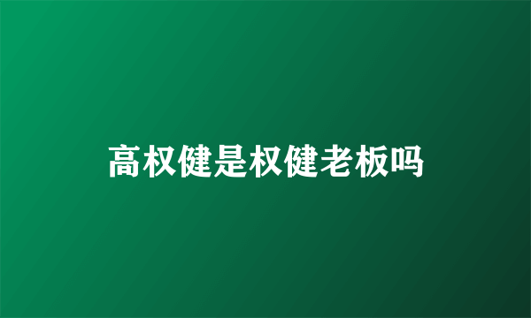 高权健是权健老板吗