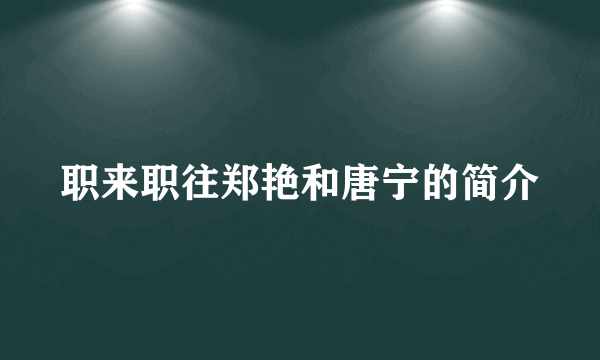 职来职往郑艳和唐宁的简介