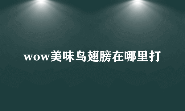 wow美味鸟翅膀在哪里打