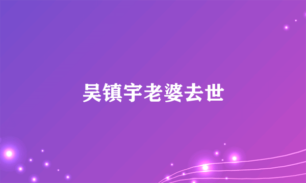吴镇宇老婆去世