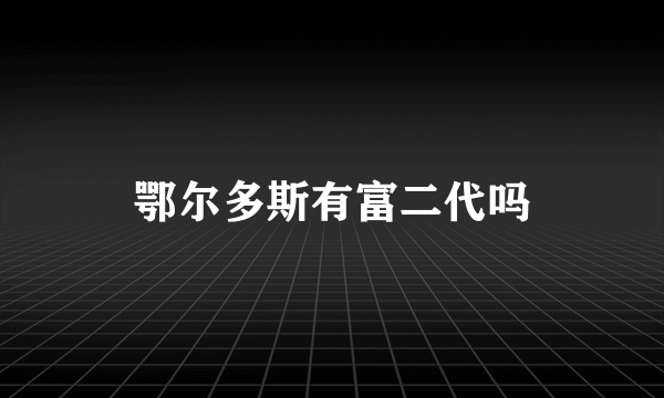鄂尔多斯有富二代吗