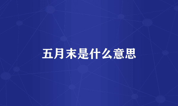 五月末是什么意思