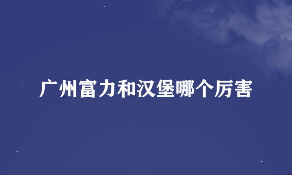 广州富力和汉堡哪个厉害