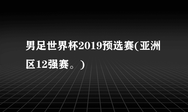 男足世界杯2019预选赛(亚洲区12强赛。)