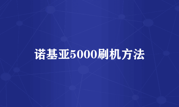 诺基亚5000刷机方法