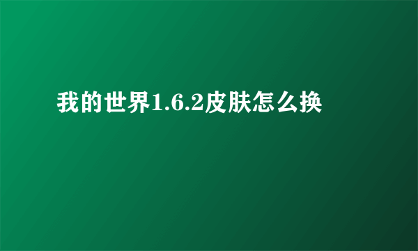 我的世界1.6.2皮肤怎么换