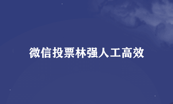微信投票林强人工高效