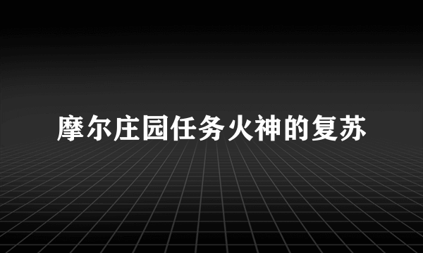 摩尔庄园任务火神的复苏