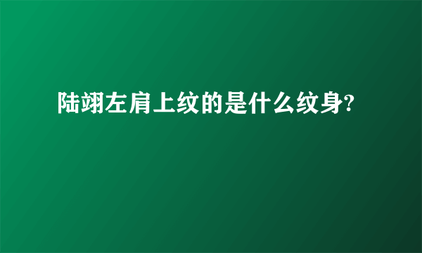 陆翊左肩上纹的是什么纹身?