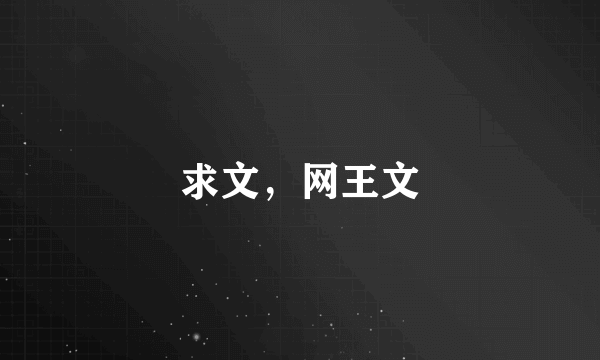 求文，网王文