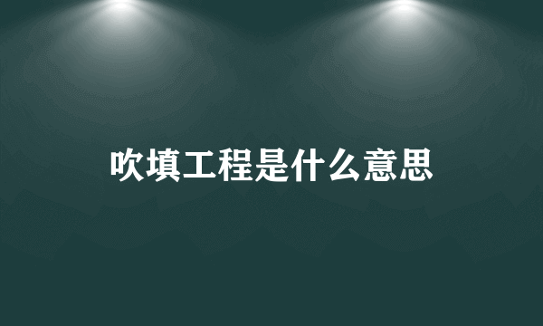 吹填工程是什么意思