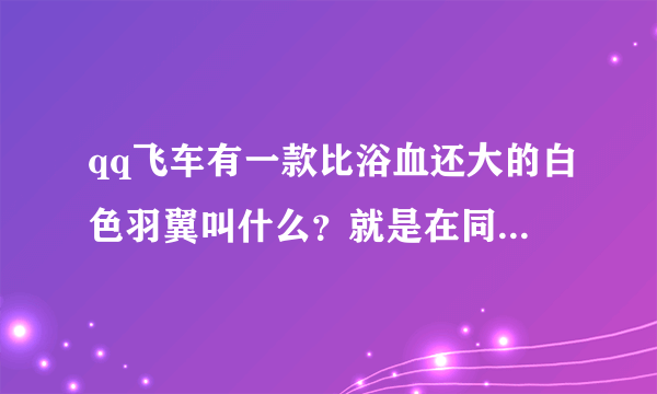 qq飞车有一款比浴血还大的白色羽翼叫什么？就是在同城交友里出现过的那款。