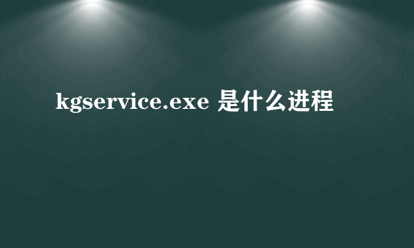 kgservice.exe 是什么进程