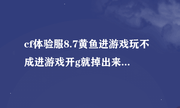cf体验服8.7黄鱼进游戏玩不成进游戏开g就掉出来谁知道怎么回事啊...