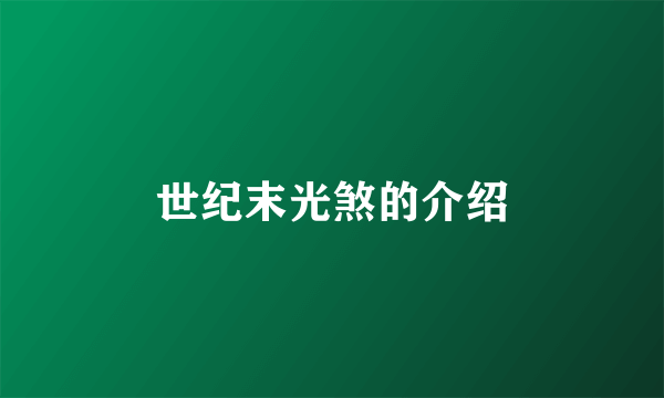 世纪末光煞的介绍