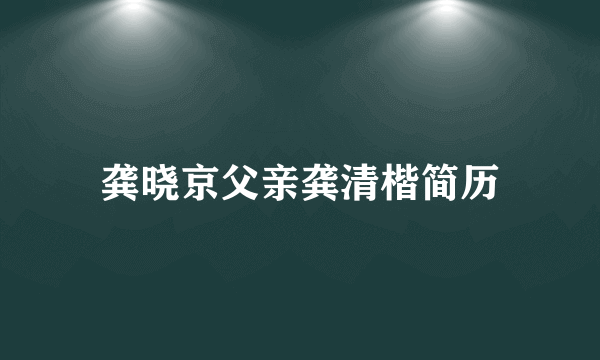龚晓京父亲龚清楷简历