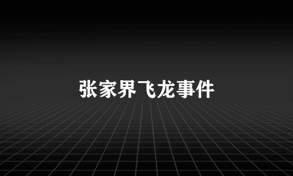 张家界飞龙事件