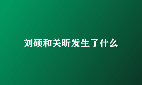 刘硕和关昕发生了什么
